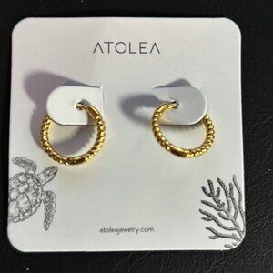ATOLEA Twisted Hoops Earrings, Stainless Steel - 18K Plated